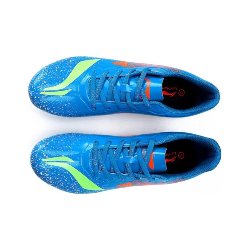 LiNing Wear Resistant Lightweight Rebound Low Top Running Shoes Men's Blue Orange-2