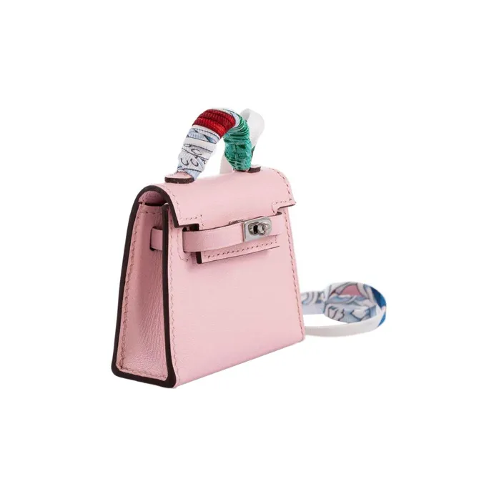 HERMES Kelly Twilly Tadelakt Calfskin Pendant Bag Accessories Women's 3Q RoseSakura Cherry Blossom Pink-1