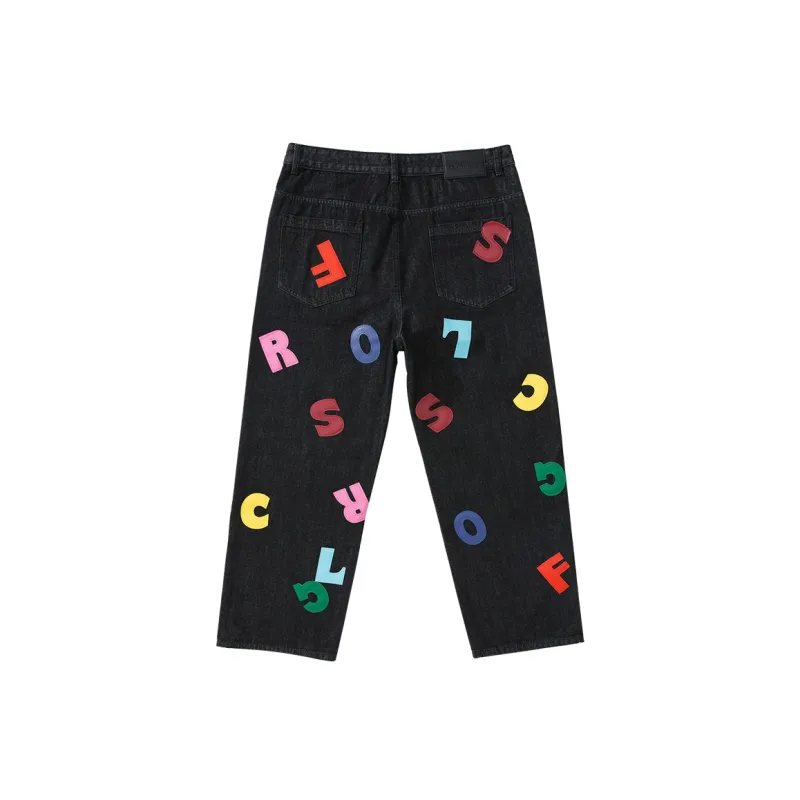 GOLFCROSS Straight Thickened Jeans Unisex-1