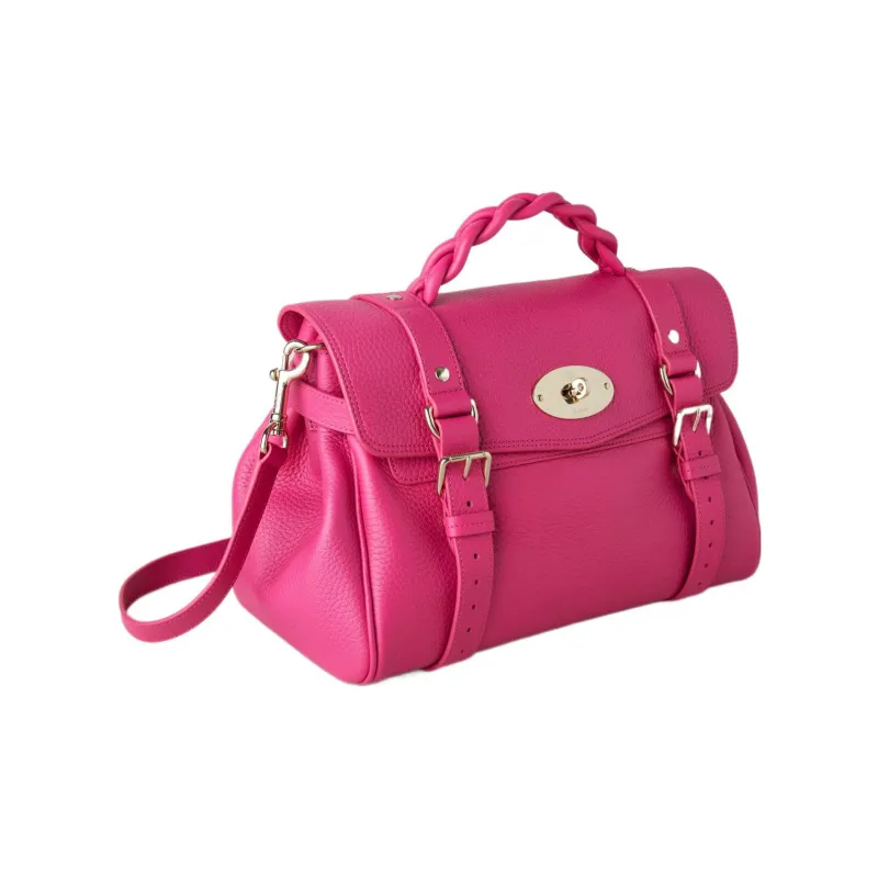 Mulberry Alexa Textured Leather Shoulder Bag Crossbody Bag Handbag Women's Pink-1