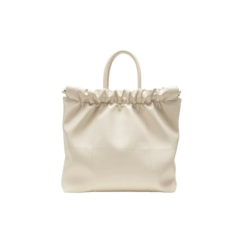 VANESSA HOGAN Cow Leather Shoulder Bag, Tote Bag, Shopping Bag, Handbag Regular Women's Ecru-7