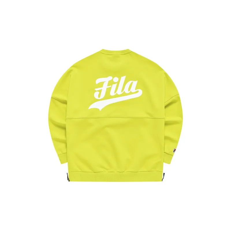 FILA FUSION Sweatshirt Unisex Vibrant Orange Yellow-1