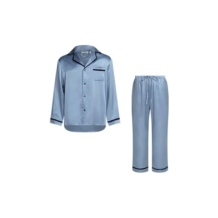 NOT JUST PAJAMA Set Men's Black, Dusty Blue-1