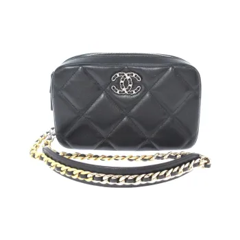 CHANEL 19Bag Lambskin Camera Bag, Crossbody Bag, Shoulder Bag Women's Black