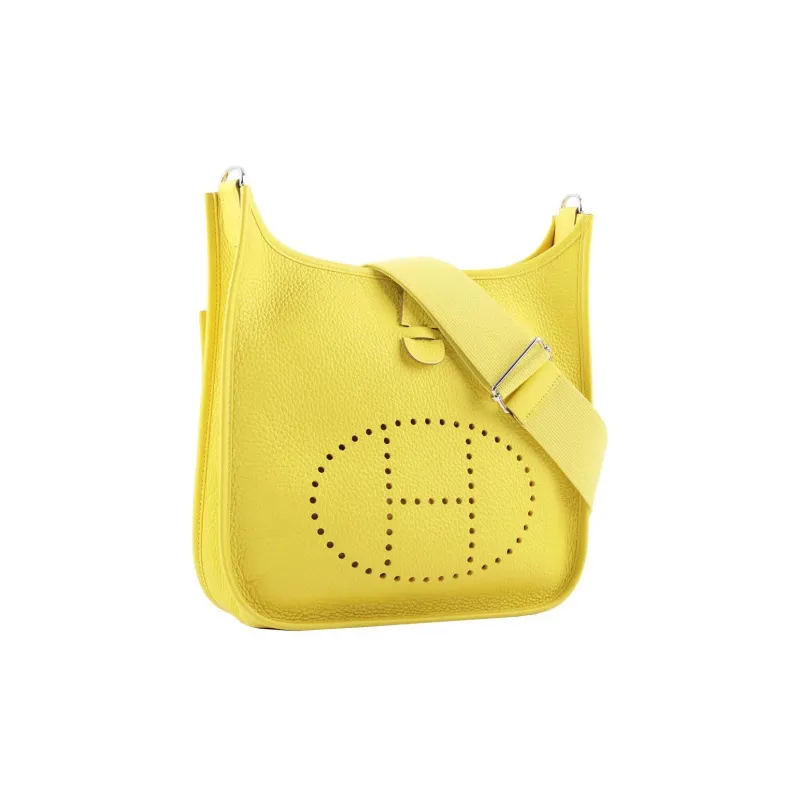 HERMES Evelyne Clemence Bullock Leather Shoulder Bag Crossbody Bag Women's 9R Lime Lemon-2