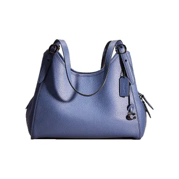 COACH Lori Soft Pebbled Leather Handbag Shoulder Bag Women's Aqua Blue