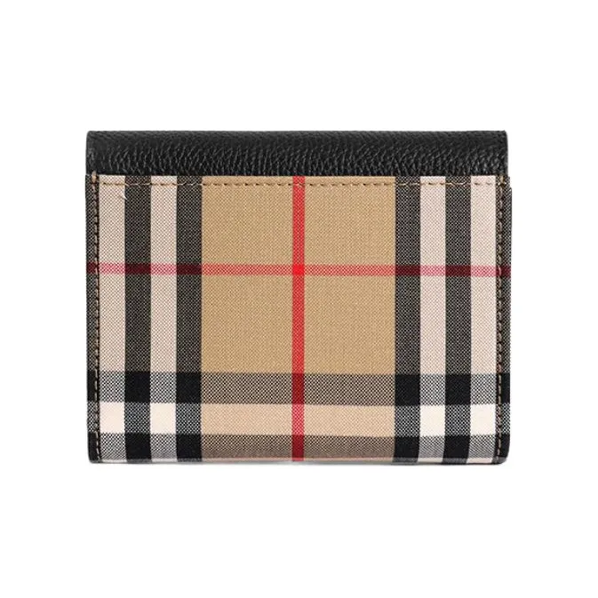 Burberry Cow Leather Wallet Coin Purse Wallet Women's Multicolor Plaid/Black-1