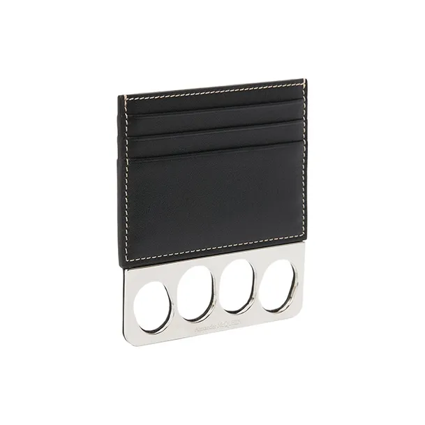 Alexander McQueen Calfskin Card Holder Men's Black-1