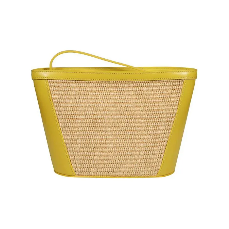 MARNI Raffia Clutch Handbag Women's Yellow-2