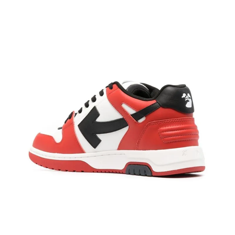 OFF WHITE Out Of Office Panelled Leather Sneakers 'Red Black White'-3