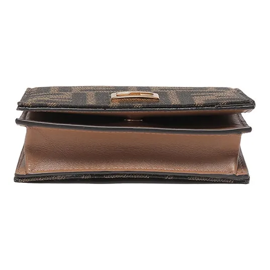 FENDI Canvas With Leather Wallet Regular Women's Brown-4