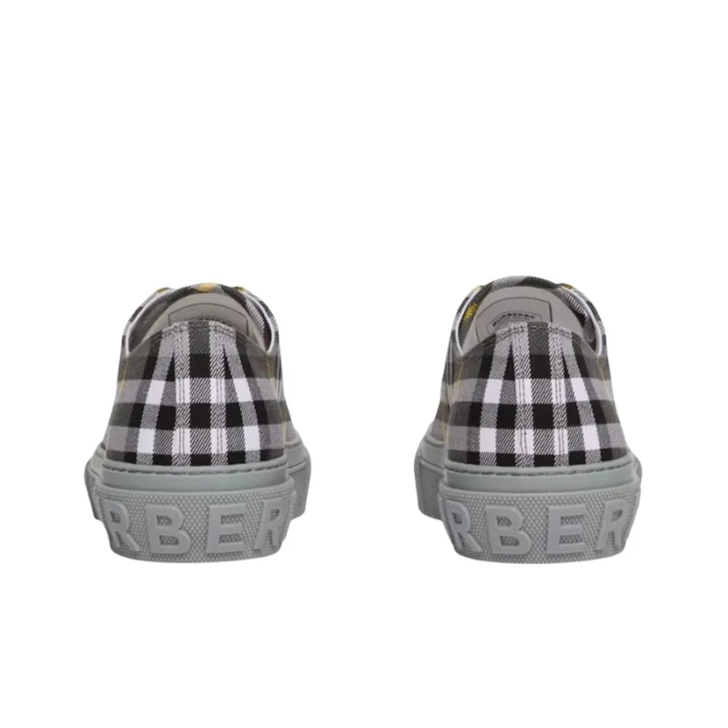 Burberry Check Cotton Sneakers Grey-4