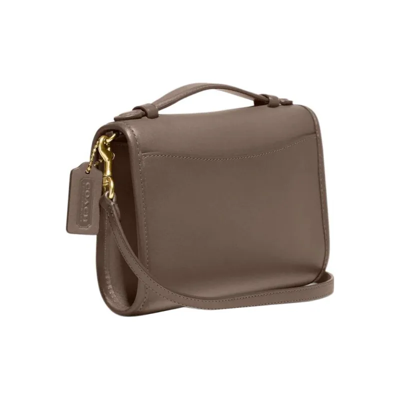 COACH Kip Tanned Leather Handbag Shoulder Bag Crossbody Bag Small Size Women's Dark Gray-1