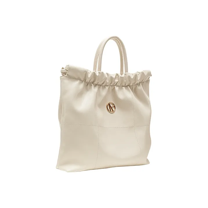 VANESSA HOGAN Cow Leather Shoulder Bag, Tote Bag, Shopping Bag, Handbag Regular Women's Ecru-6