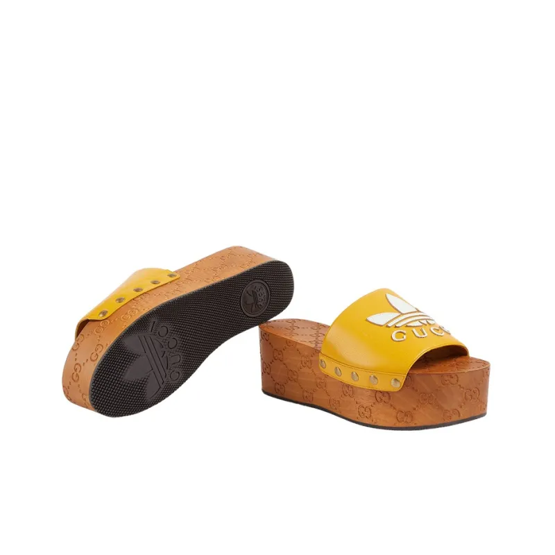 GUCCI Adidas X GUCCI Women's Gg Clog 'Yellow' Women's-3