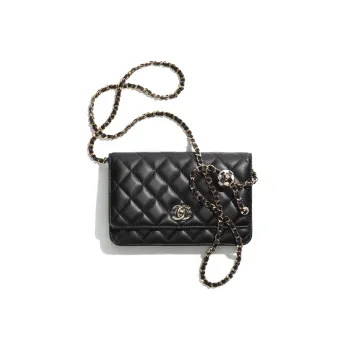 CHANEL 23C Spring WOC Sheepskin Crossbody Bag Regular Women's Black