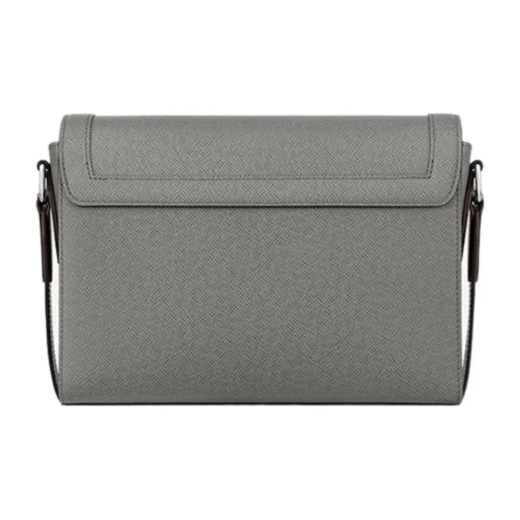 LOUIS VUITTON Embossed Cow Leather Messenger Bag, Shoulder Bag Men's Gray-2