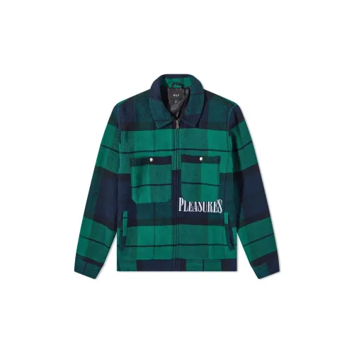 PLEASURES Jackets Men Green