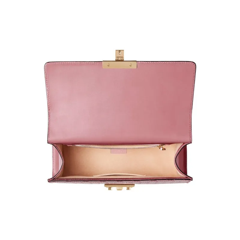 GUCCI Padlock Leather Lock Bag Crossbody Bag Shoulder Bag Women's Pink-4