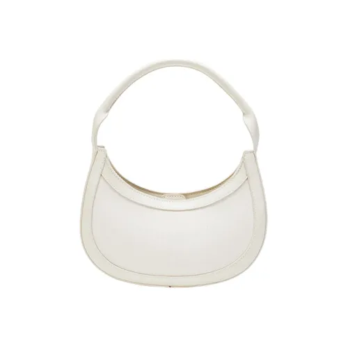 JANE KLAIN Synthetic Leather + Fabric Crescent Bag Shoulder Bag Handbag Medium Size Women's Ecru/Khaki/Black