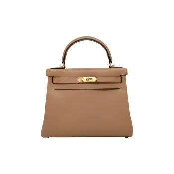 HERMES Kelly Evercolor Leather Kelly Bag Shoulder Bag Crossbody Bag Handbag Women's 0M Chai Milk Tea Beige