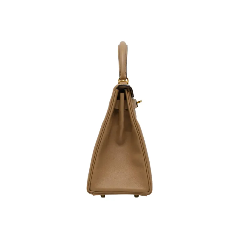 HERMES Kelly Evercolor Leather Kelly Bag Shoulder Bag Crossbody Bag Handbag Women's 0M Chai Milk Tea Beige-4