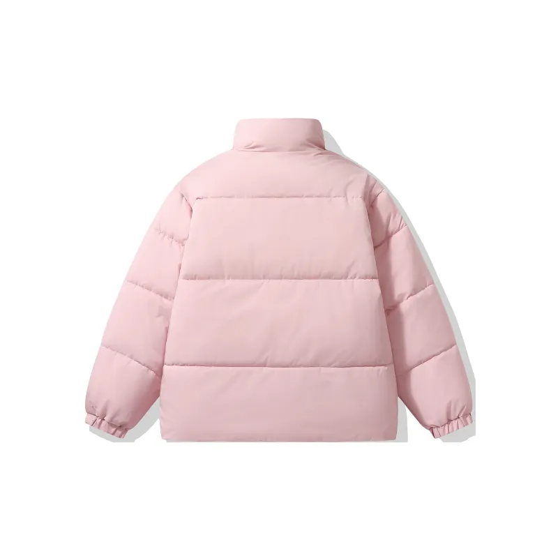 Yvette Solid Color Stand Collar Loose Fit Thickened Puffer Jacket Unisex-7