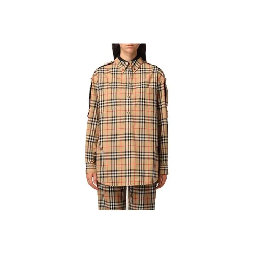 Burberry Oversized Check Shirt Beige