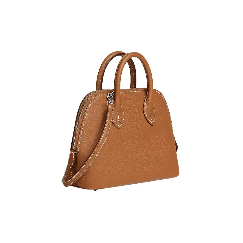 HERMES Bolide Evercolor Calfskin Bowling Bag Shoulder Bag Crossbody Bag Handbag Mini Women's Gold/Light Purple-2