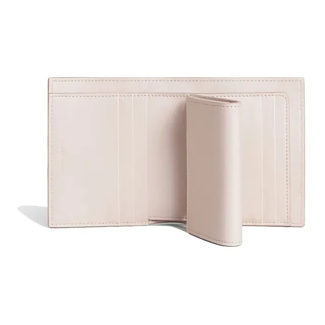 CELINE Grained Calfskin Wallet Women's Pink/Blue-3