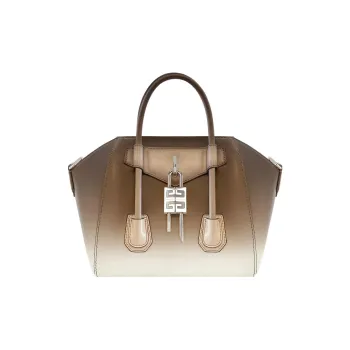 Givenchy Antigona Smooth Cow Leather Shoulder Bag, Crossbody Bag, Handbag Mini Women's Coffee/White