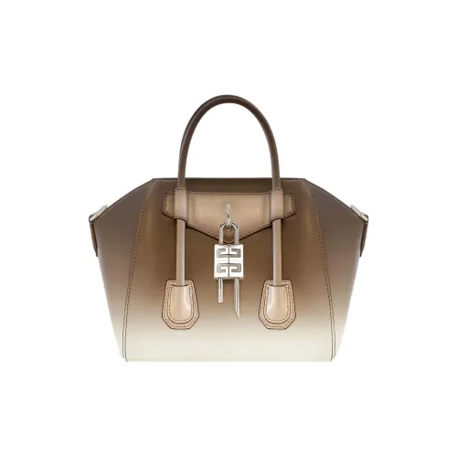 Givenchy Antigona Smooth Cow Leather Shoulder Bag, Crossbody Bag, Handbag Mini Women's Coffee/White