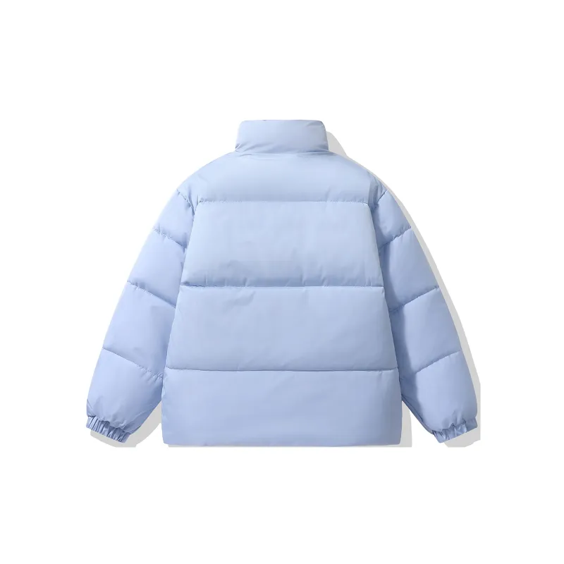 Yvette Solid Color Stand Collar Loose Fit Thickened Puffer Jacket Unisex-3