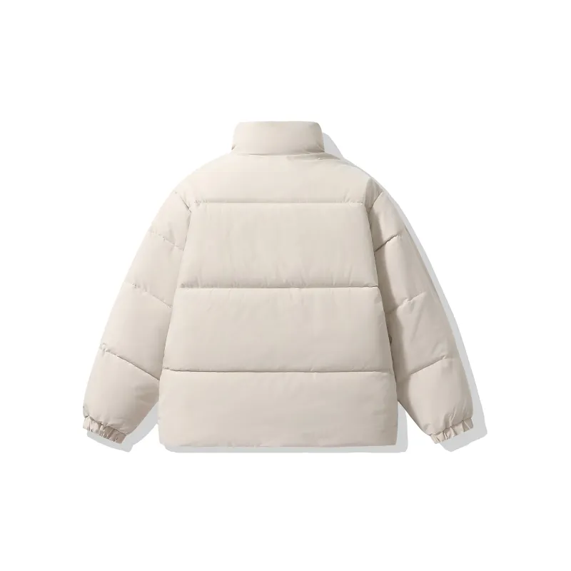 Yvette Solid Color Stand Collar Loose Fit Thickened Puffer Jacket Unisex-1