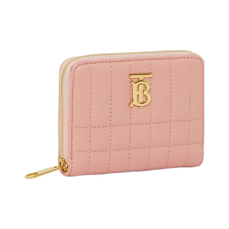 Burberry Lola Lola Bag Quilting Lambskin Wallet Small Size Women's Dark Pink-1