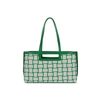 CHISIY Fabric Basket Tote Tote Shopping Bag Handbag Shoulder Bag Tote Large Size Women's White Green