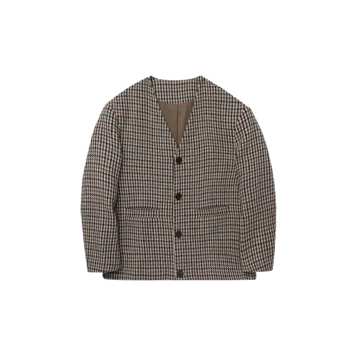 NANS STUDIO Jackets Men Houndstooth/Coffee Brown