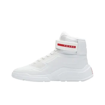 PRADA Polarius Slip-Resistant High-Top Sports Casual Shoes Men's White