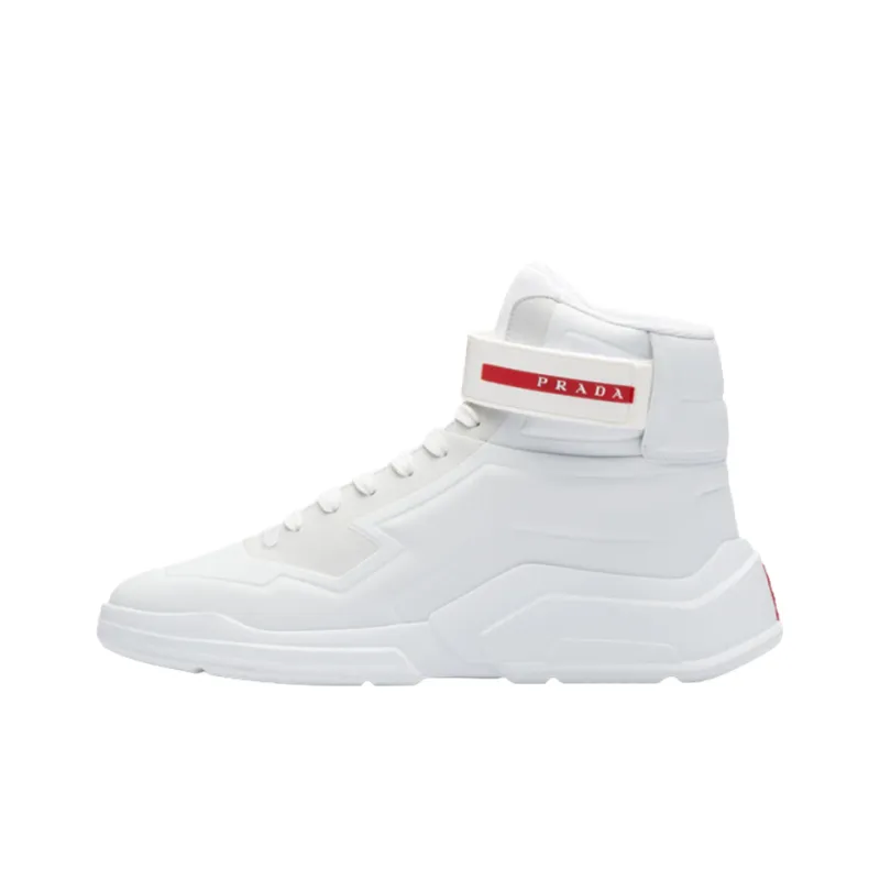 PRADA Polarius Slip-Resistant High-Top Sports Casual Shoes Men's White-0
