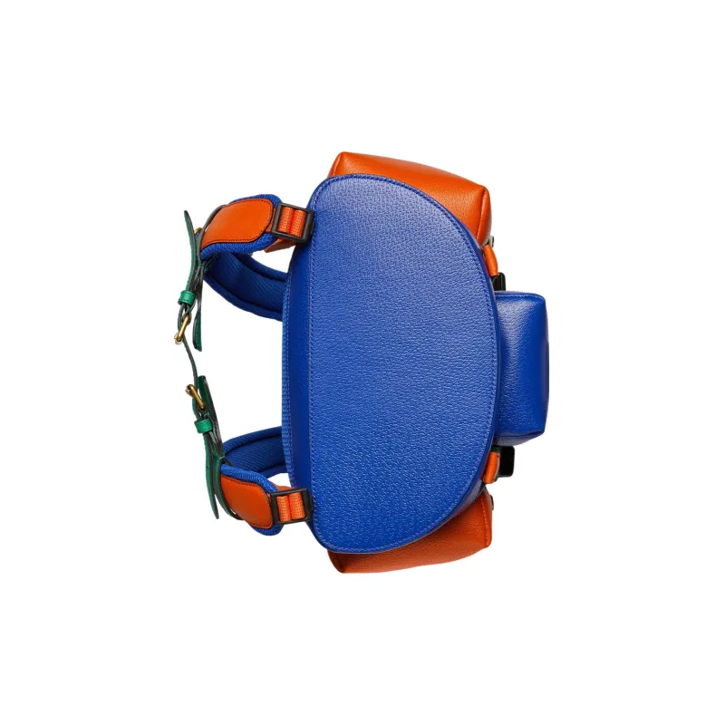 GUCCI Leather Backpack Men's Orange/Black-6