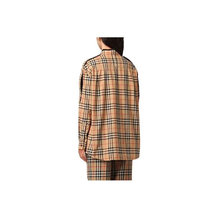 Burberry Oversized Check Shirt Beige-1