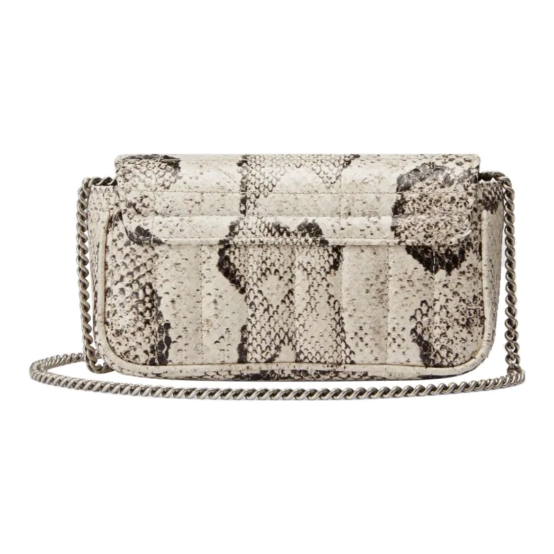 GUCCI GG Marmont Python Skin Crossbody Bag Shoulder Bag Women's Beige-1