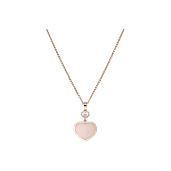 CHOPARD Happy Hearts 18K Rose Gold Necklaces Women's