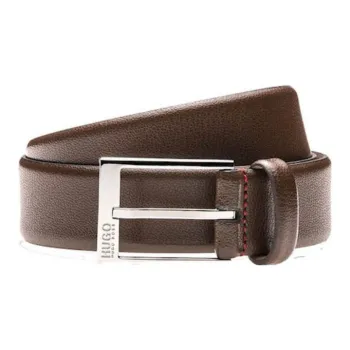 HUGO BOSS Pin Buckle Fashion Casual Cow Leather Belt Men's Brown Width: 3.5cm