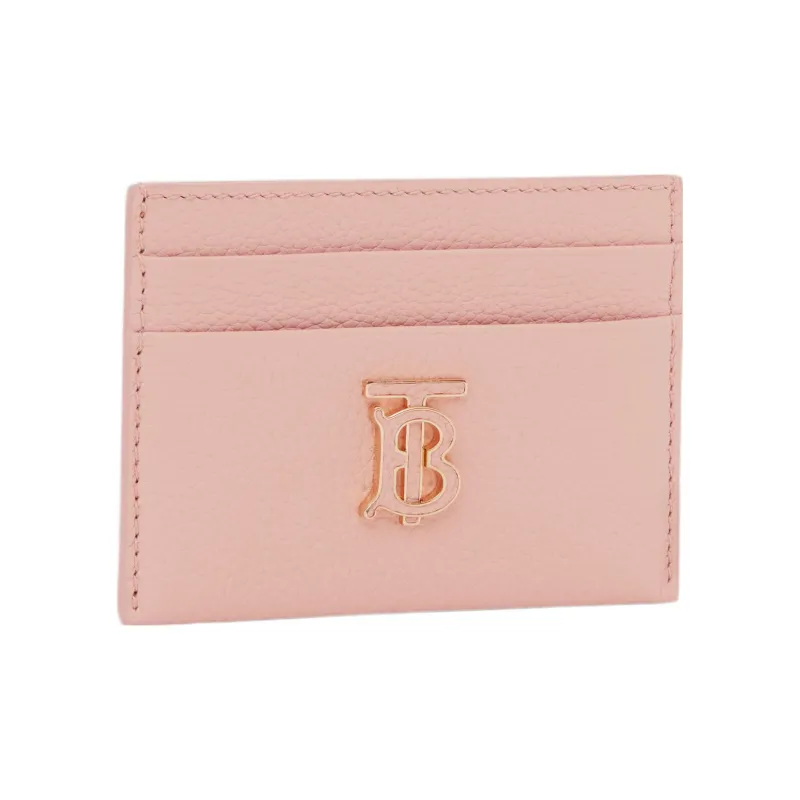 Burberry Textured Calfskin Card Holder Women's Dark Pink-1