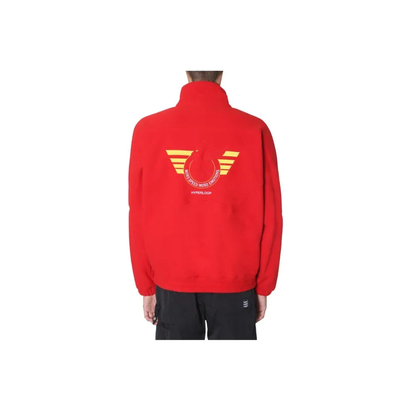 MSGM Logo Plaque Half Zip Sweater-1