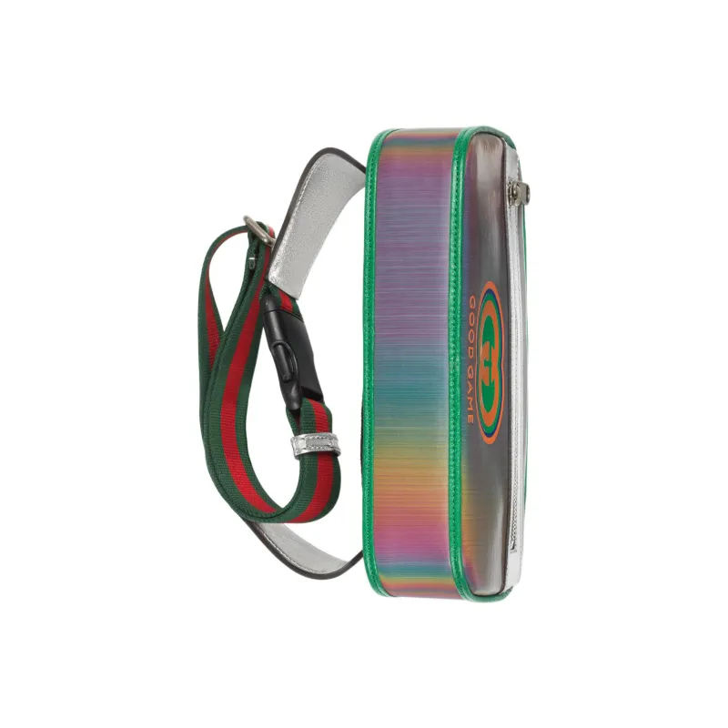 GUCCI Leather Shoulder Bag Crossbody Bag Sling Bag Fanny Pack Unisex Multicolor-6