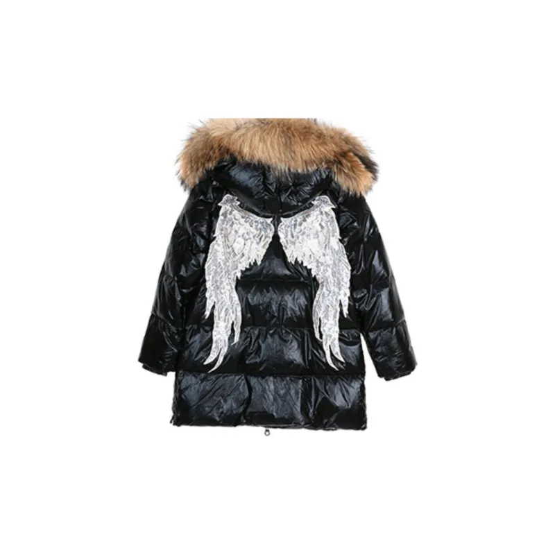 LALABOBO Hooded Loose Fit Thickened Mid Length Down Jacket Women's-1