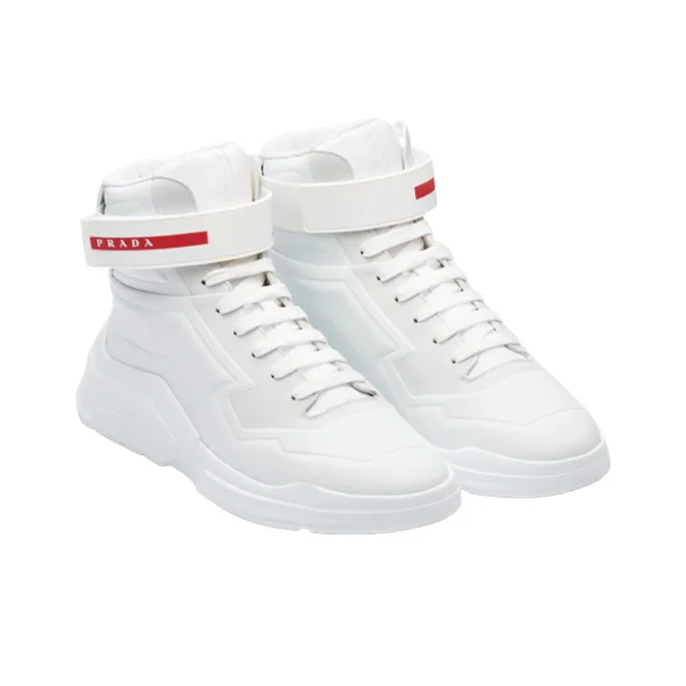 PRADA Polarius Slip-Resistant High-Top Sports Casual Shoes Men's White-2