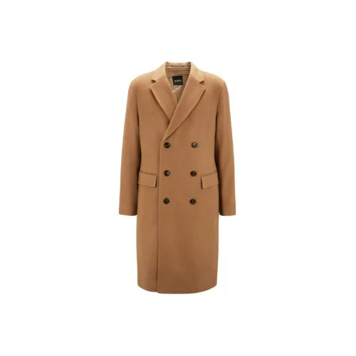 HUGO BOSS Coats Men Beige